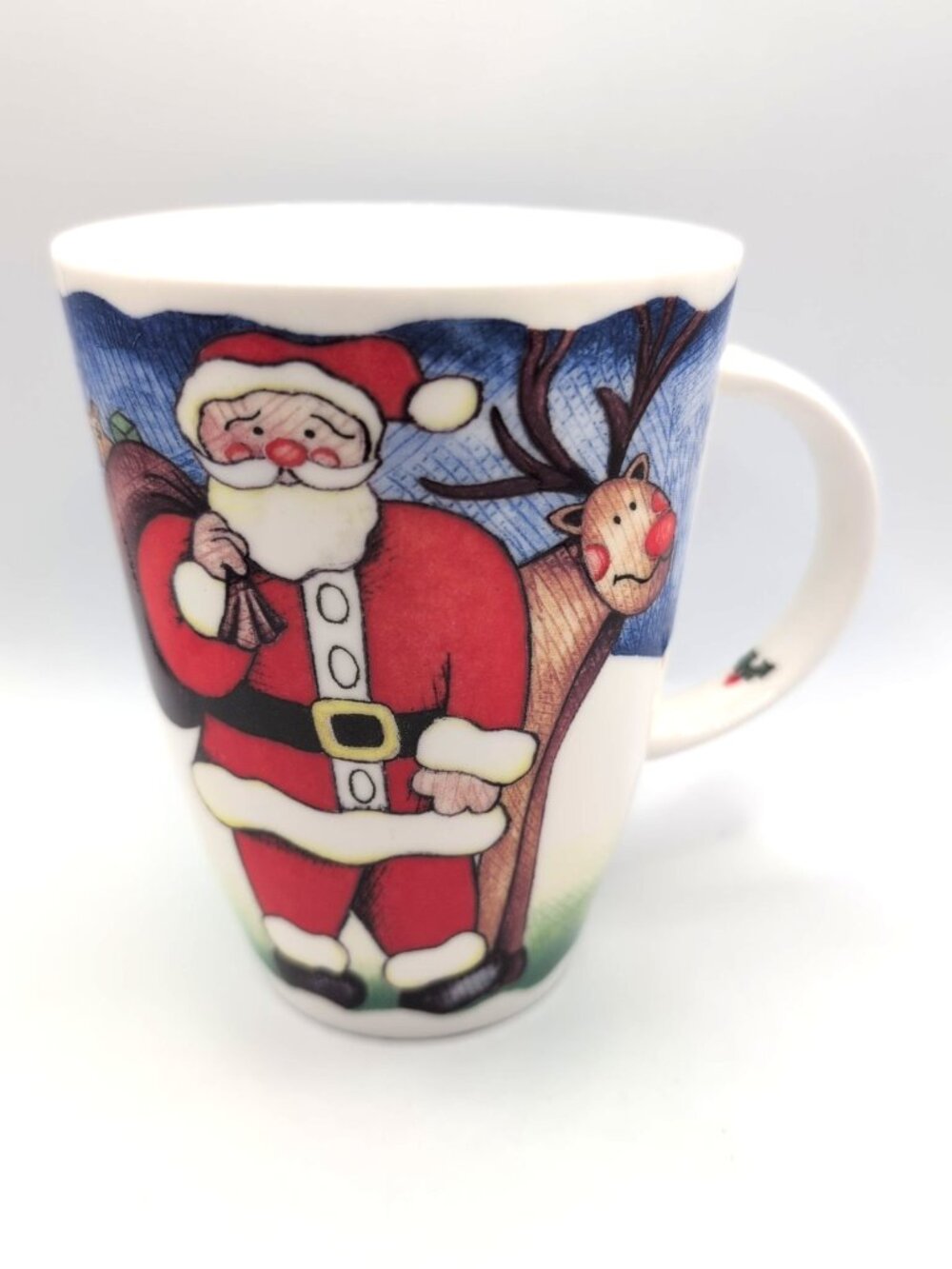 Roy Kirkham Fine Bone English China Holiday Christmas Mug EUC No Damage/Marks
